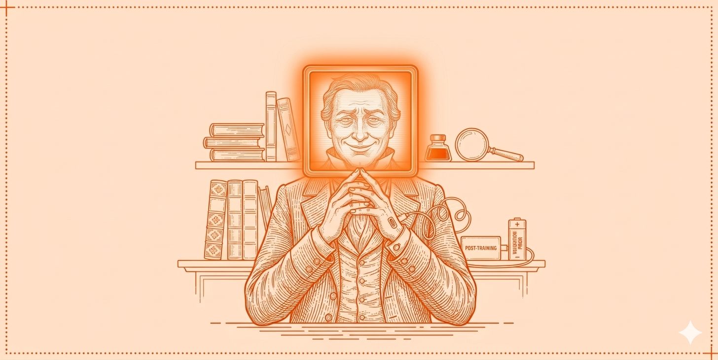 An illustration showing Uriah Heap from David Copperfield with a computer screen head.